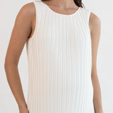 Michelle Pleat Feeding Dress - White