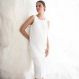 Michelle Pleat Feeding Dress - White