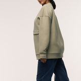 Oversized Feeding Zip Jumper - Khaki