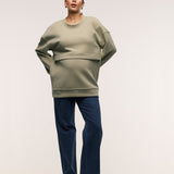 Oversized Feeding Zip Jumper - Khaki