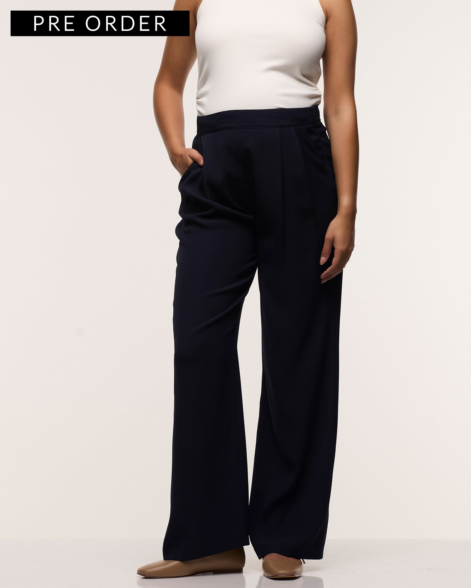 Wide Leg Pleated Pants