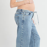 Relaxed Wide Leg Drawstring Jeans