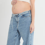 Relaxed Wide Leg Drawstring Jeans