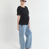Relaxed Wide Leg Drawstring Jeans