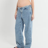 Relaxed Wide Leg Drawstring Jeans