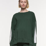 Side Split Stripe Cotton Top
