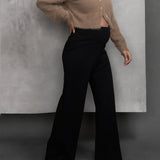 The Knit Straight Pants - Black