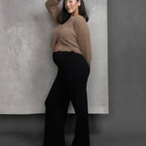 The Knit Straight Pants - Black