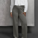 The Knit Straight Pants - Grey