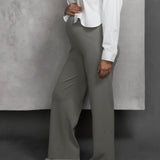 The Knit Straight Pants - Grey