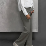 The Knit Straight Pants - Grey