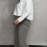 The Knit Straight Pants - Grey