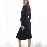 Twist Off shoulder Dress - Black