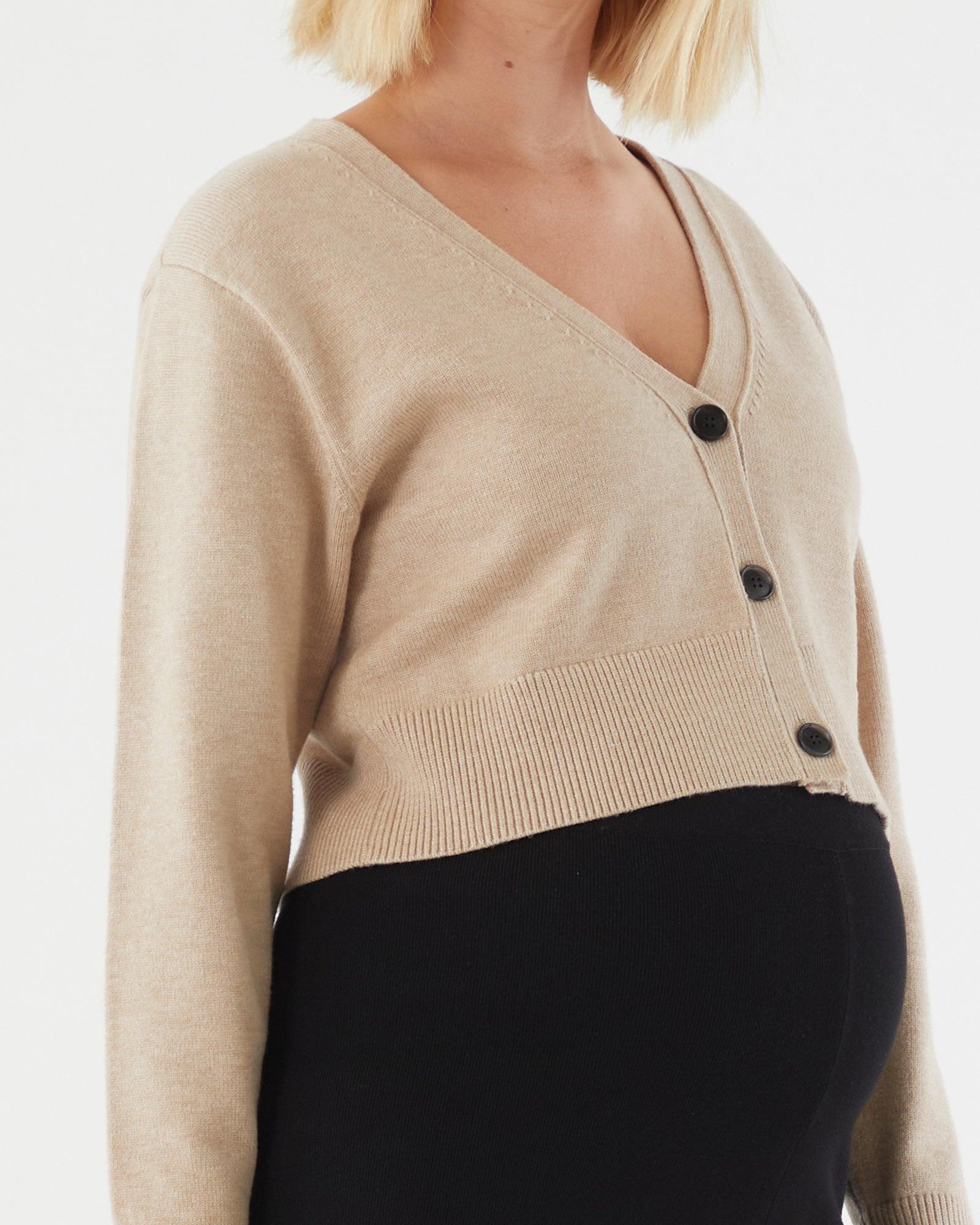 V-Neck Cropped Cardigan Soon Maternity - Main Image