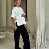 Pull-On Wide Leg Pants
