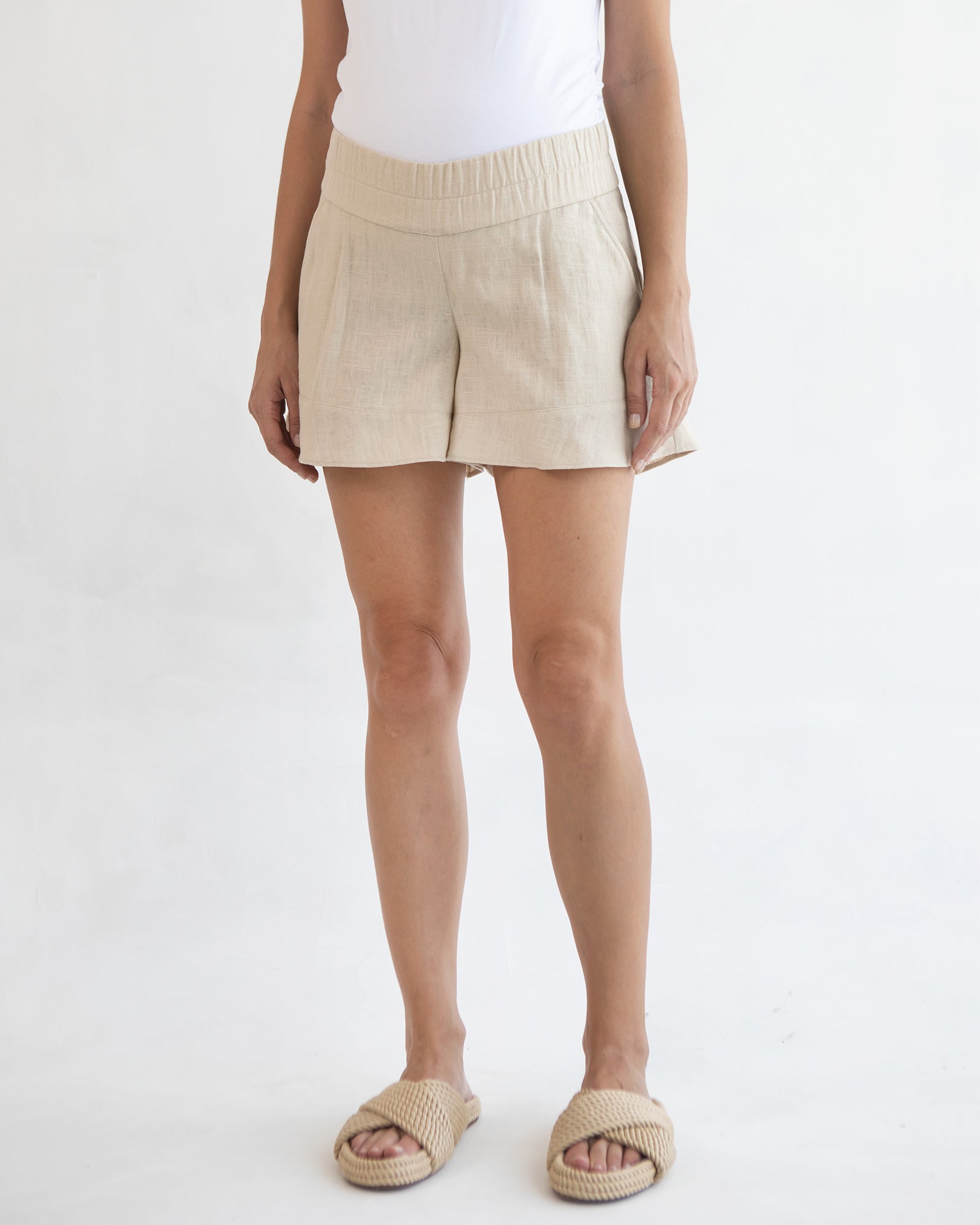 Wide Linen Shorts