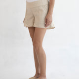 Wide Linen Shorts - Sand