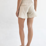 Wide Linen Shorts - Sand
