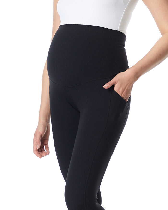  FULLSOFT Soft Maternity Workout Leggings with Pockets Over The  Belly Pregnancy Yoga Pants(Black,Small) : Clothing, Shoes & Jewelry